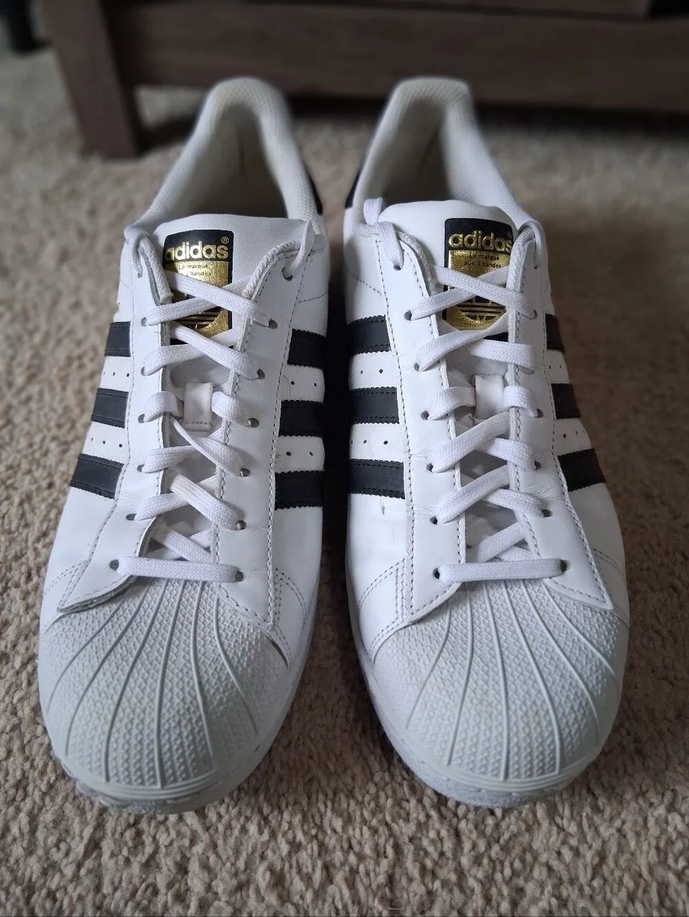 Adidas Superstar Shoes Mens 11 White Black Stripe Low Top Athletic Casual
